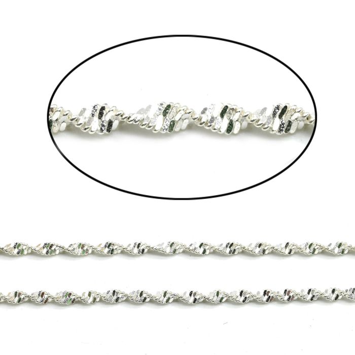 Pendant chain "Braided" metal color silver, 43cm