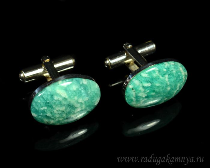 Amazonite cufflinks, 20*14mm