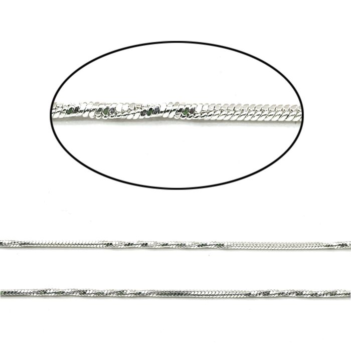 Pendant chain "snake" metal color silver, 42cm