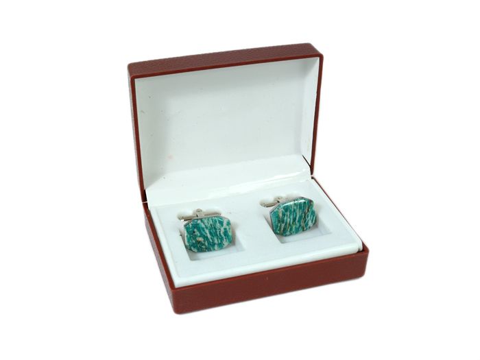 Amazonite cufflinks, 18*14mm.