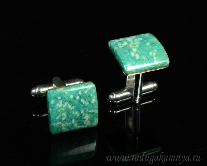 Amazonite cufflinks, 16*16mm