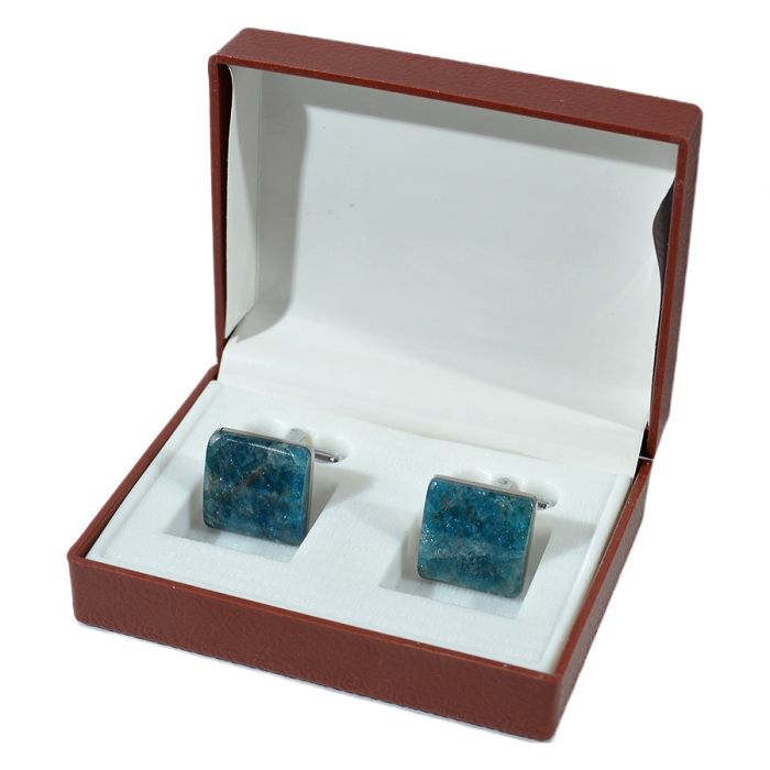 Cufflinks made of apatite, 16*16mm