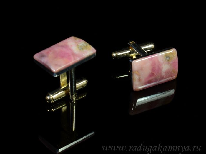 Rhodonite cufflinks, 17*12mm.