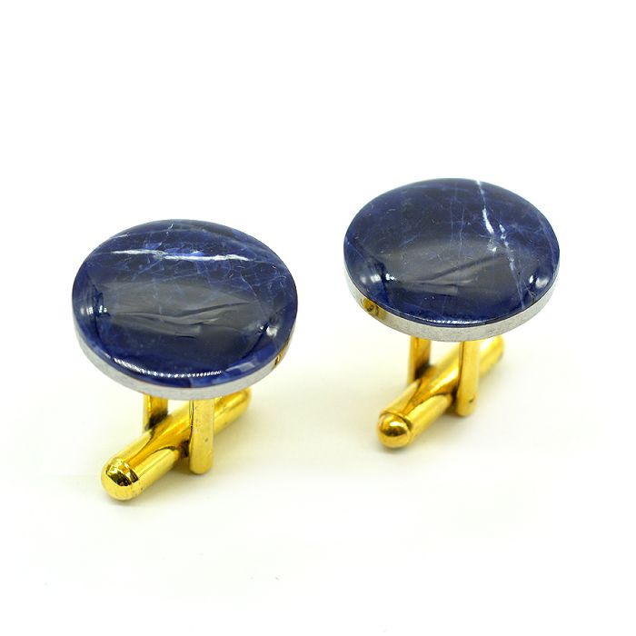 Cufflinks made of sodalite, 18*18mm