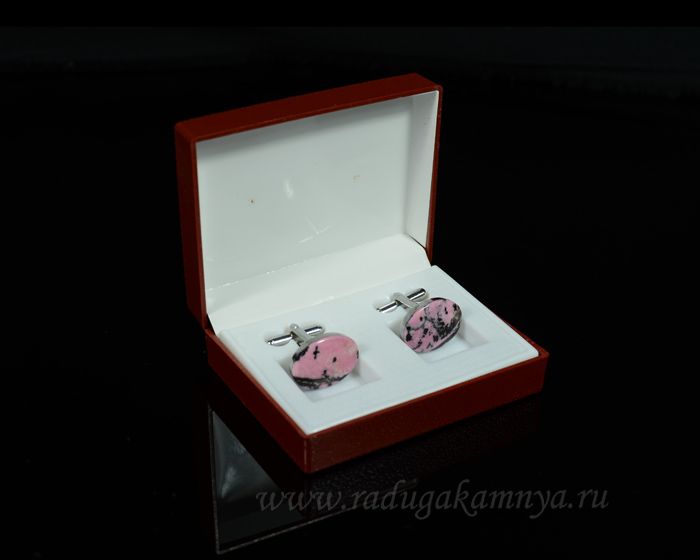 Rhodonite cufflinks, 17*12mm.