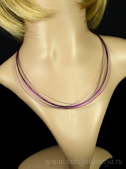 Choker for pendants and pendants 10 strands color purple