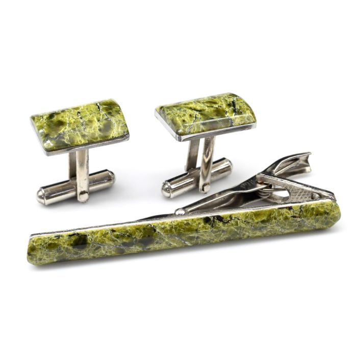 Cufflinks and tie clip made of coil, 18*12mm, 62*7mm