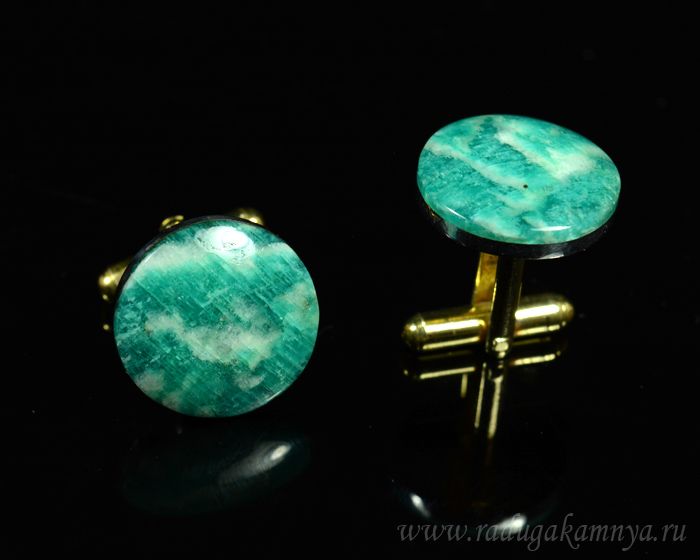 Amazonite cufflinks, 18*18mm.