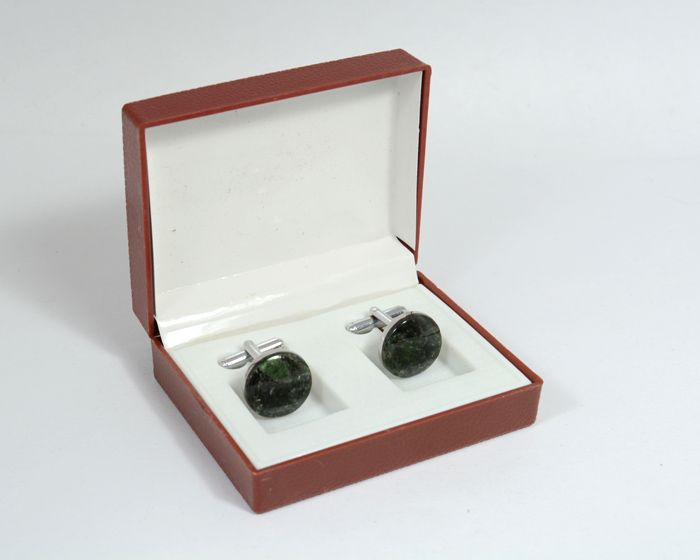 Actinolite cufflinks, 16*16mm