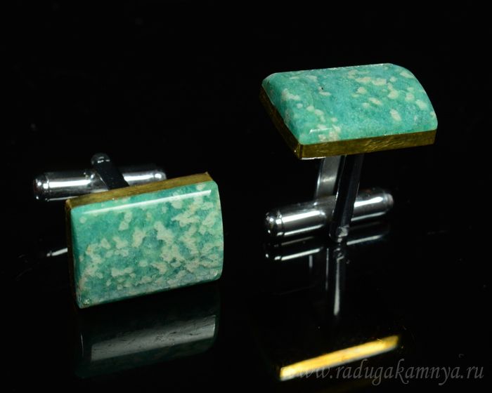 Amazonite cufflinks, 18*13mm