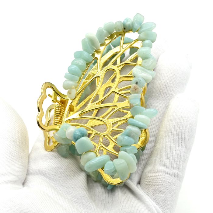 Butterfly crab hairpin with amazonite 8*5*3,5 See