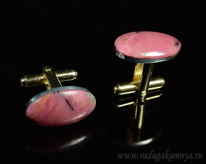 Rhodonite cufflinks, 20*12mm