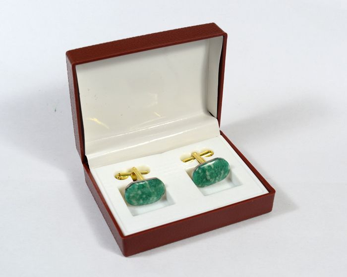 Amazonite cufflinks, 20*12mm