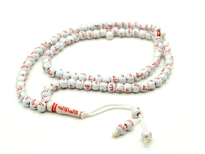 Muslim prayer beads 99 beads, 7mm bead with Arabic color.red, 60cm