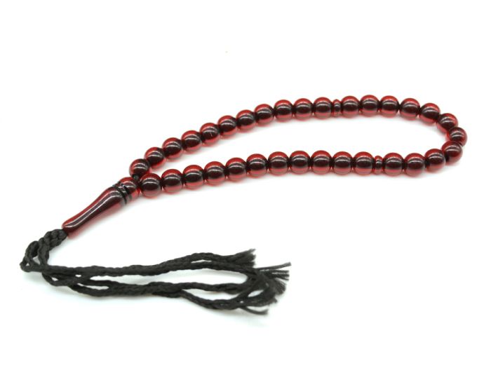 Artificial amber Rosary beads 9mm cherry, 30cm