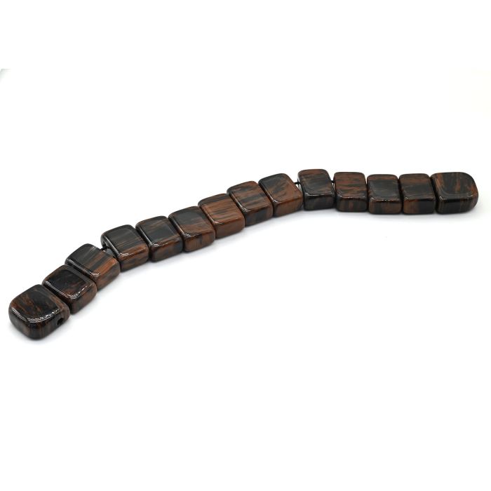 Obsidian rosary beads 17*13mm color brown, 20.5cm