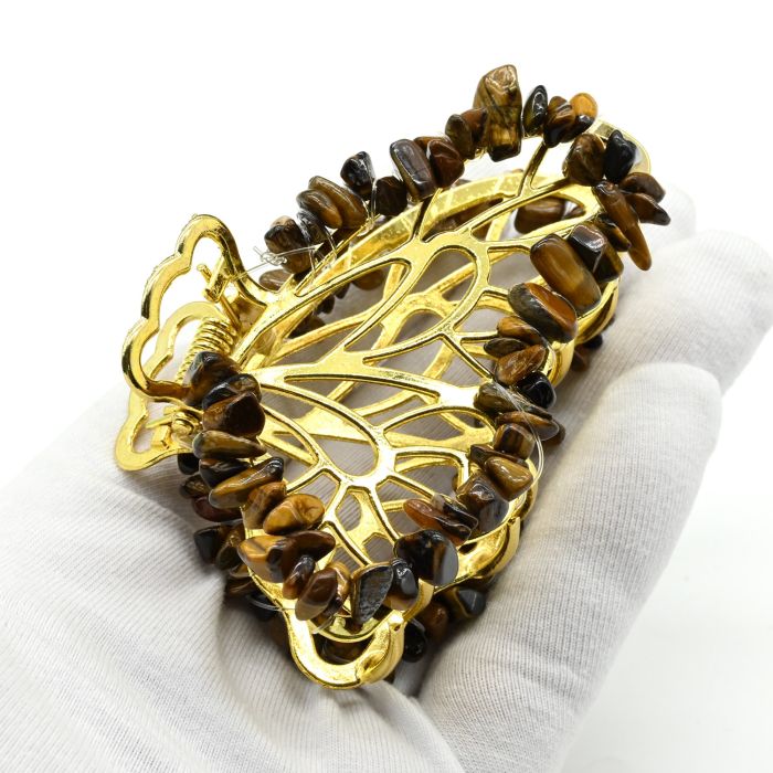 Crab hair clip butterfly with tiger eye 8*5*3,5 See