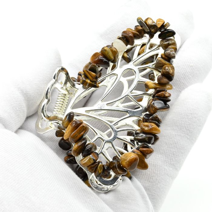 Crab hair clip butterfly with tiger eye 8*5*3,5 See