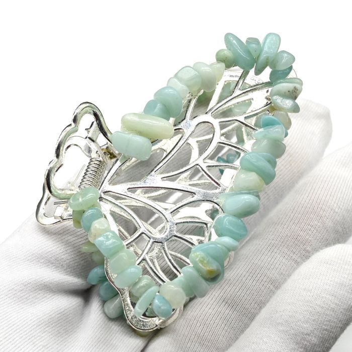 Butterfly crab hairpin with amazonite 8*5*3,5 See