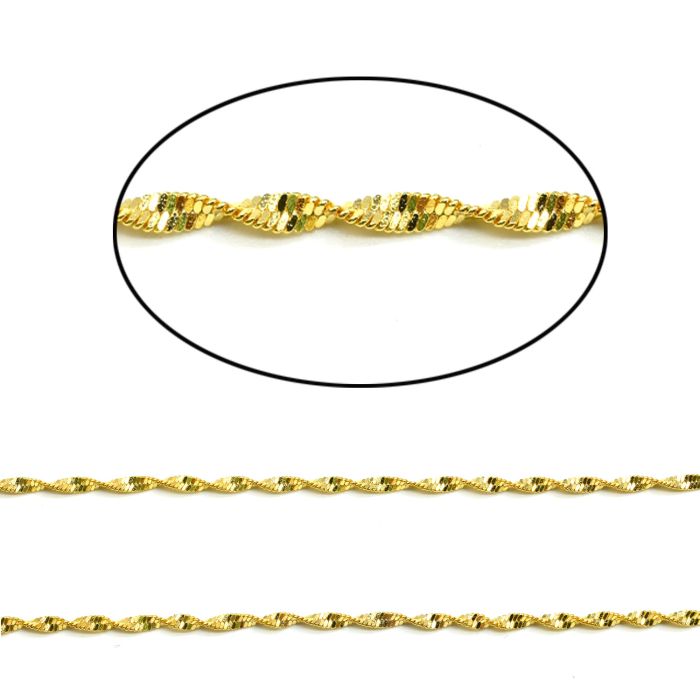 Pendant chain "Braided" metal color gold, 43cm