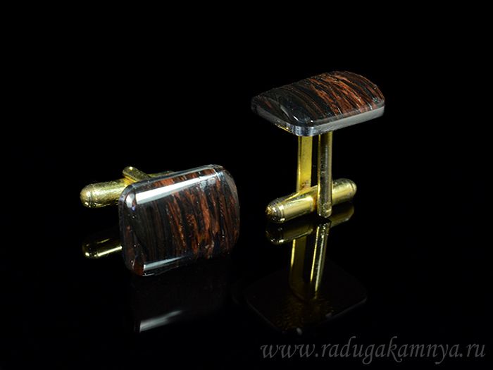 Obsidian cufflinks, 18*14mm