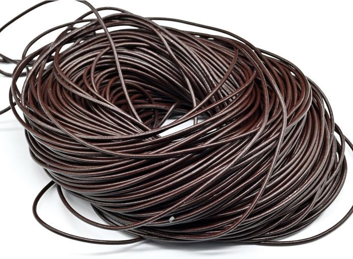 Cord leather color brown 2.5mm, Price per meter