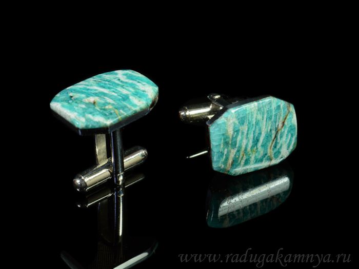 Amazonite cufflinks, 18*14mm.