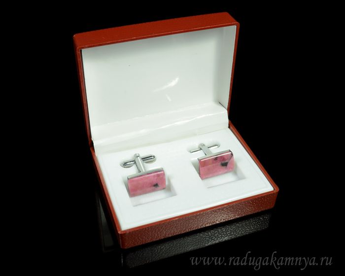 Rhodonite cufflinks, 18*12mm