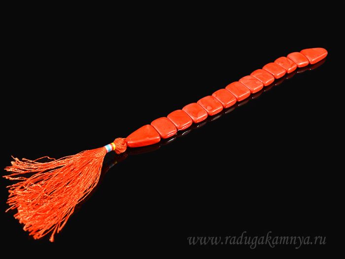 Coral rosary beads (imitation) 21*17mm, 25cm