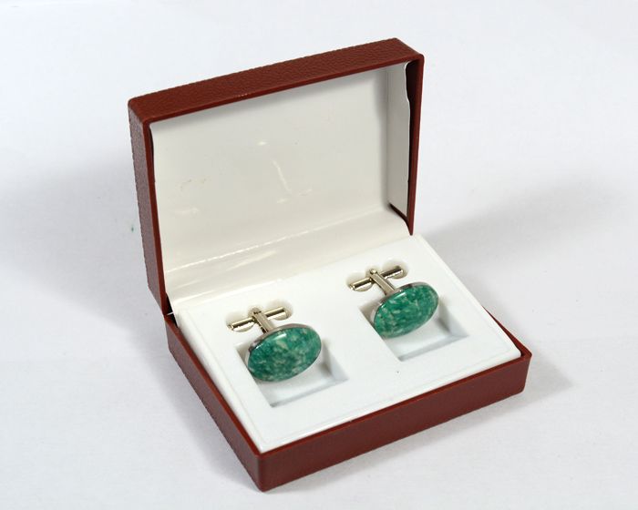 Amazonite cufflinks, 20*14mm