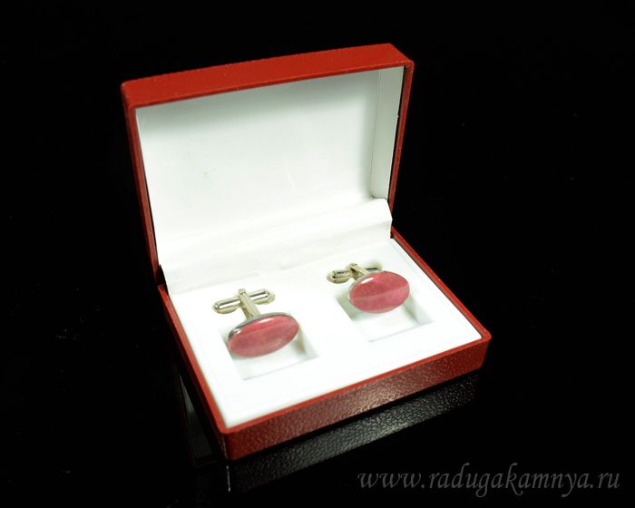 Rhodonite cufflinks, 20*12mm