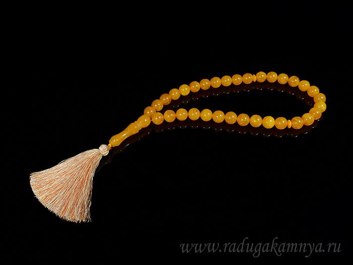 Artificial amber rosary beads 12mm caramel, 40cm.