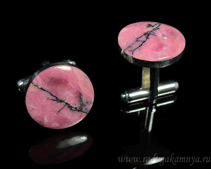 Rhodonite cufflinks, 18*18mm