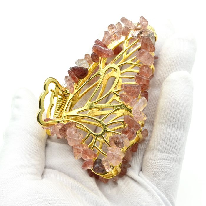 Butterfly crab hairpin with Rutile quartz 8*5*3,5 See