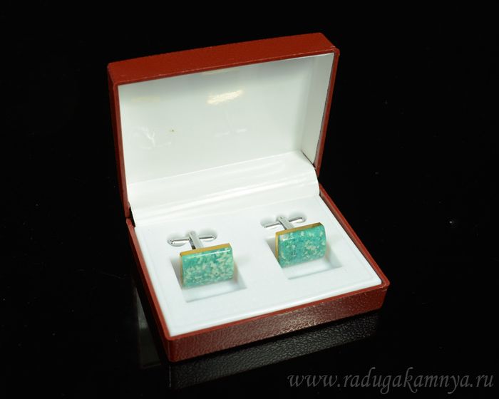 Amazonite cufflinks, 18*13mm