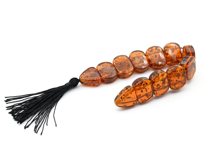 Amber rosary folding 20*15mm cognac, 20cm