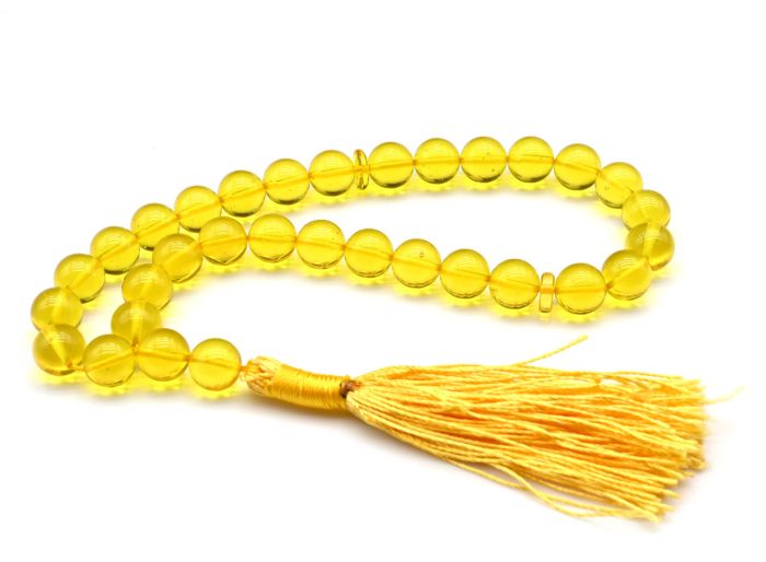 Amber rosary ball 10mm lemon color, 31cm, 30 beads