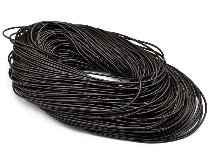 The cord is brown leather 2mm, the price per meter