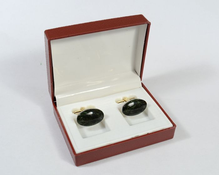 Actinolite cufflinks, 20*12mm