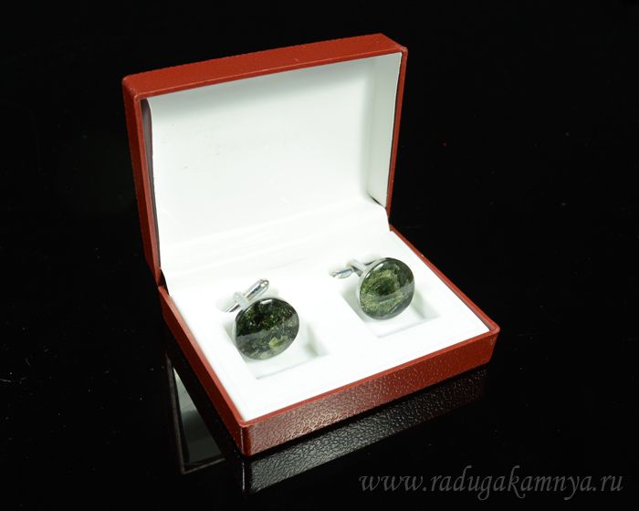 Actinolite cufflinks, 18*18mm