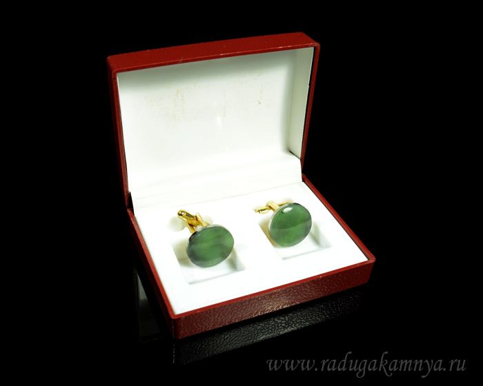 Jade cufflinks, 17*17mm