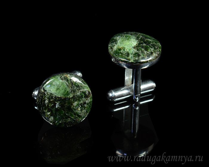 Actinolite cufflinks, 16*16mm