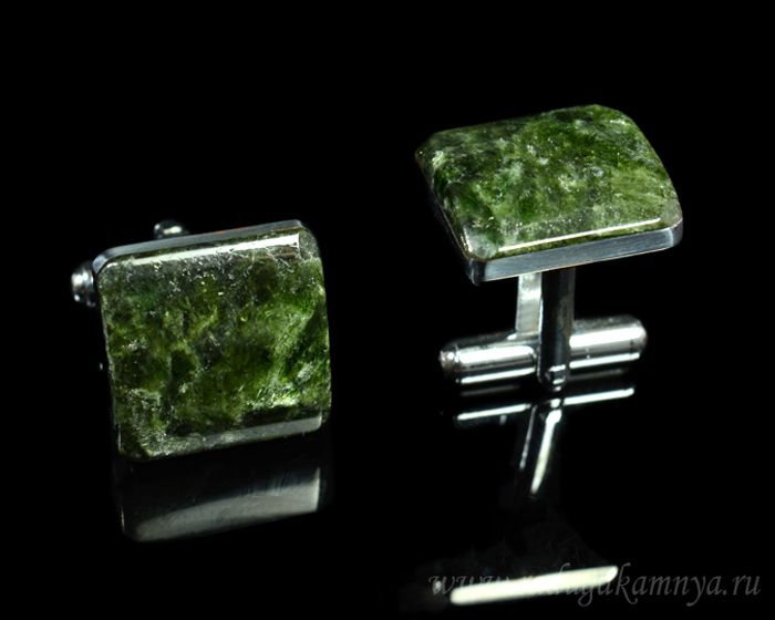 Actinolite cufflinks, 17*17mm