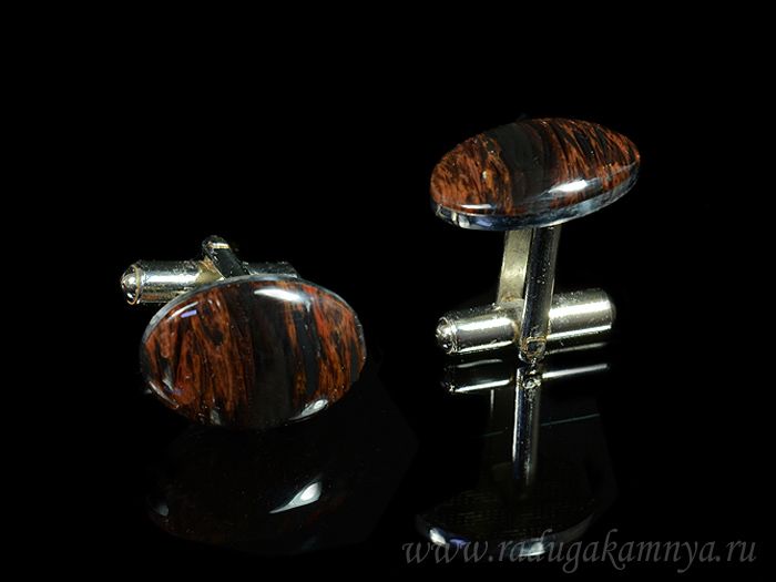 Obsidian cufflinks, 18*13mm