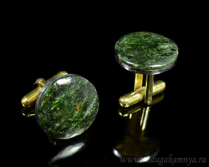 Actinolite cufflinks, 18*18mm