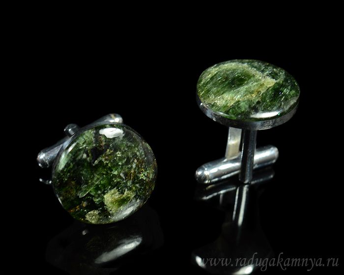 Actinolite cufflinks, 18*18mm