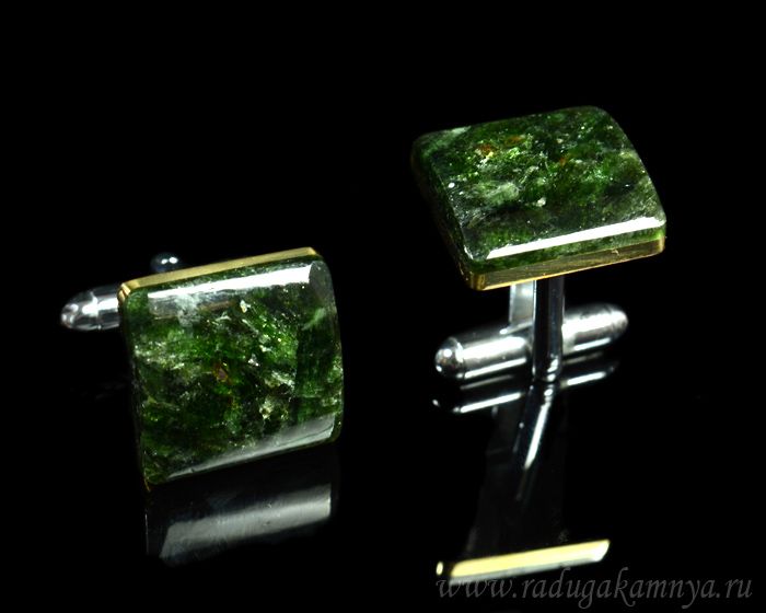 Actinolite cufflinks, 17*17mm