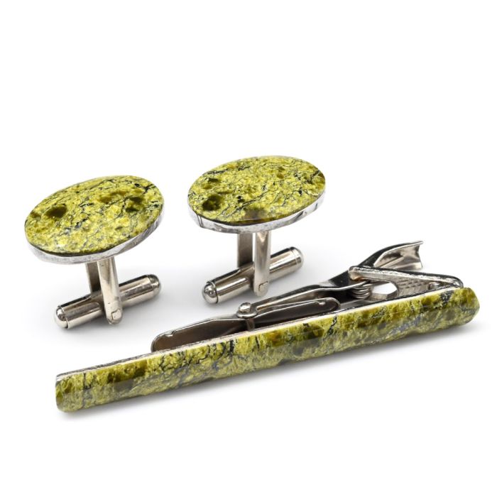 Cufflinks and tie clip made of coil, 21*16mm, 63*7mm