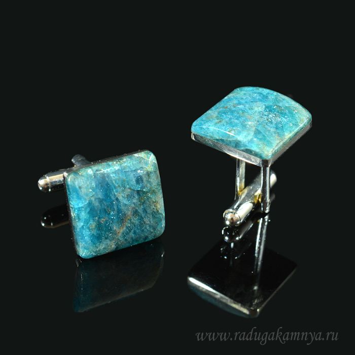 Cufflinks made of apatite, 16*16mm