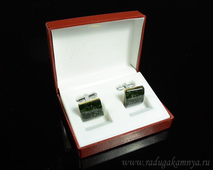 Actinolite cufflinks, 17*17mm